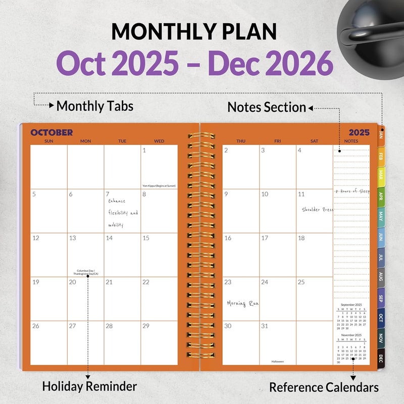 SUNEE 2026 Fitness Workout Journal Planner for Women & Men, JAN 2026 - DEC 2026 Exercise Planner, 6.4" x 8.3" Workout Calendar Journal Essentials Gift for Goals, Tracking,Gifts with PVC Plastic Cover,Purple - Image 3